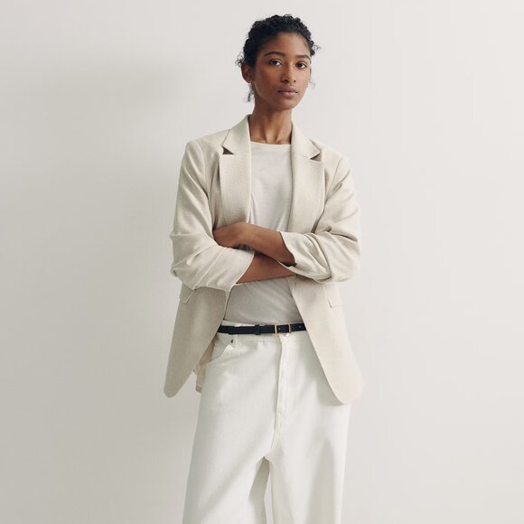 NWT H&M Gathered Sleeve Open Front Blazer SZ M - Picture 5 of 13